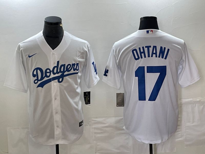 Men Los Angeles Dodgers 17 Ohtani White Nike Game MLB Jersey style 1